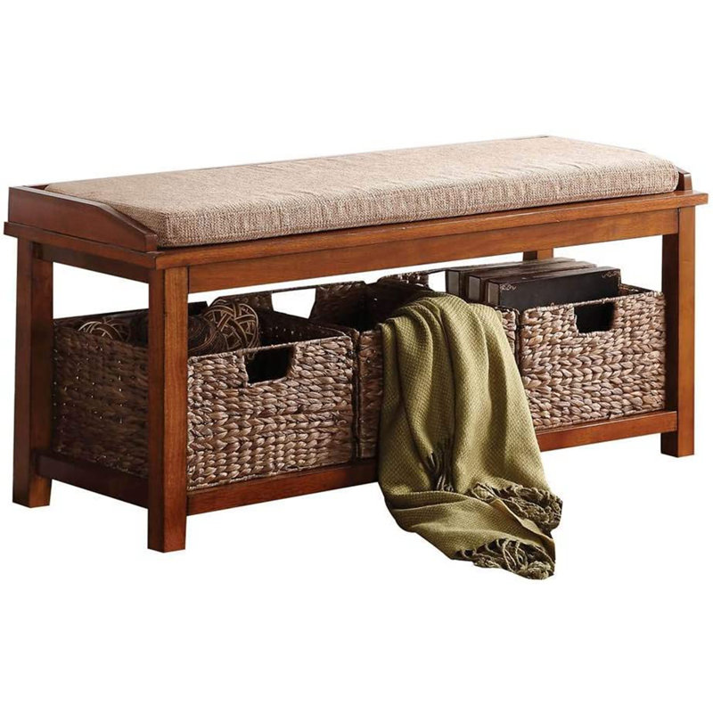 Gracie Oaks Entryway Bench With Baskets For Living Room Wayfair.ca